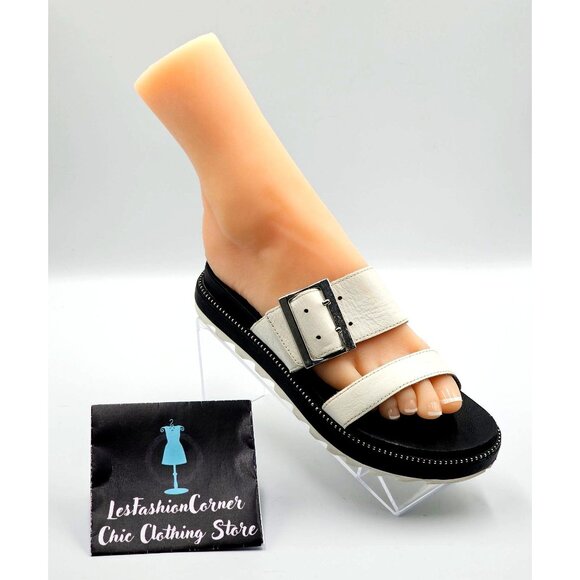 Sorel Women's White Leather Roaming Buckle Strap Slide Sandals Sz 7 2313 - Picture 15 of 16